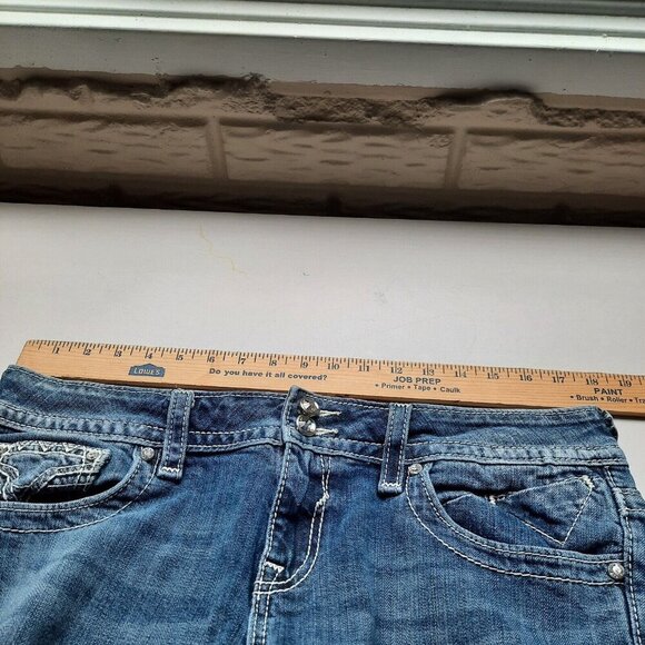 Vigoss New York Capri Jeans Womens 13/14 Thick Stitch Western Cowgirl‎ Bling - Picture 10 of 13